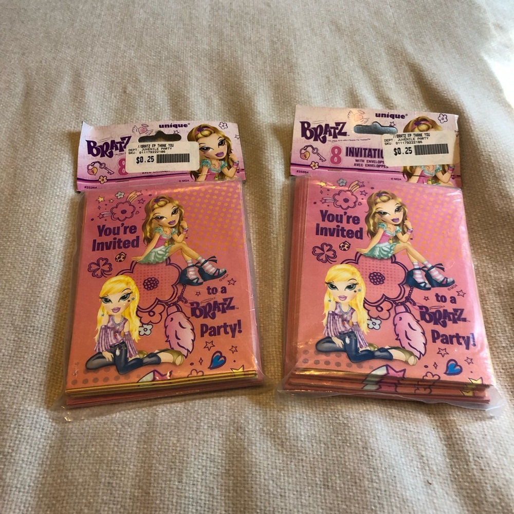 2 packs vintage Bratz party invitations NWT